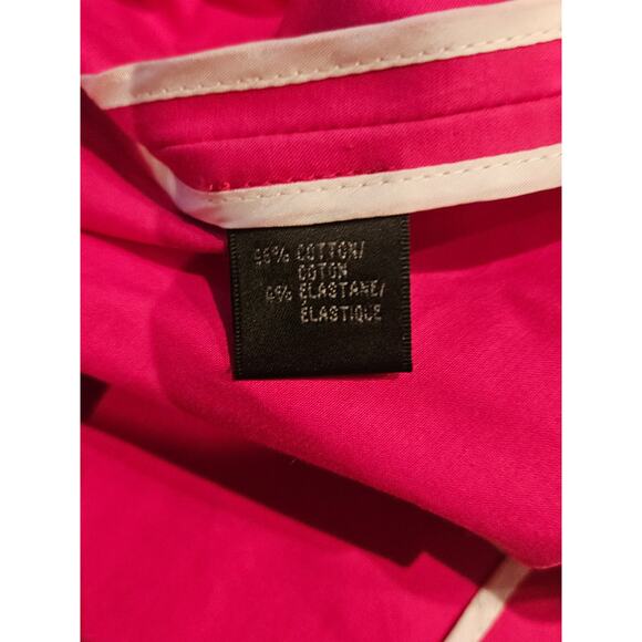 Lafayette 148 pink blazer button front jacket white piping womens large xl 14 - Picture 5 of 8